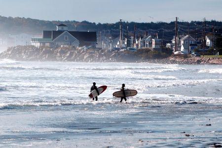 Surfing at York Beach
